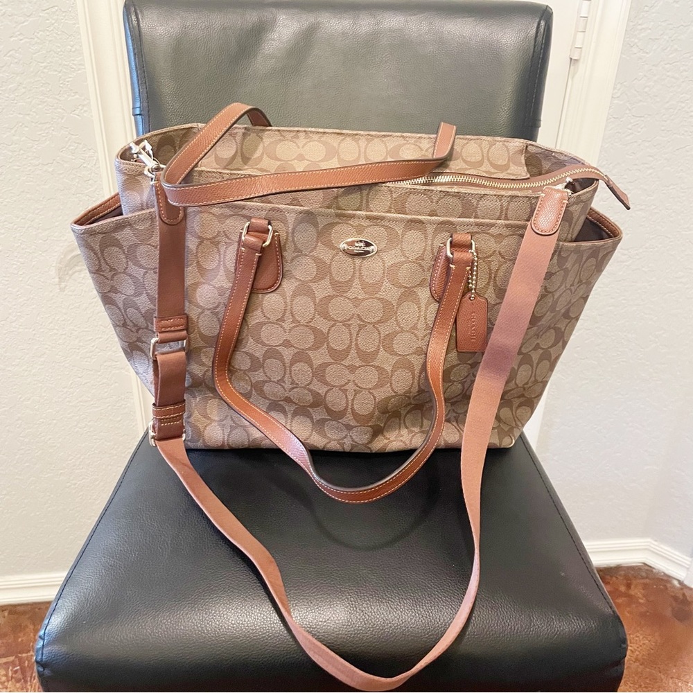 Coach Diaper Bag in Signature Canvas. Like New. Works well for Laptop.